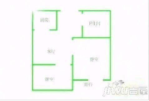 群升国际A区2室2厅1卫76㎡户型图