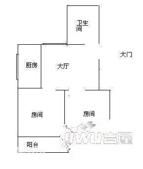 和兴苑2室1厅1卫56㎡户型图