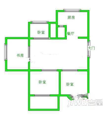 省计委宿舍3室2厅2卫96㎡户型图