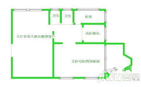 省计委宿舍3室2厅2卫96㎡户型图