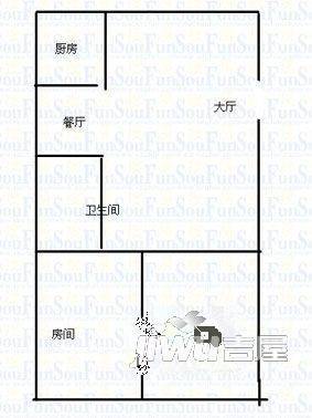 福湾新城风荷苑2室2厅1卫60㎡户型图