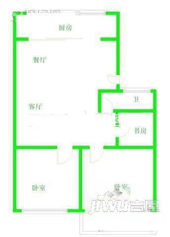 白马河公寓2室2厅1卫户型图