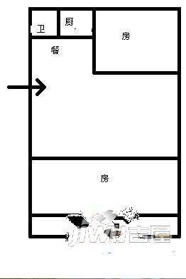 白马河公寓2室2厅1卫户型图