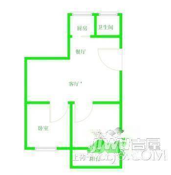 白马河公寓2室2厅1卫户型图