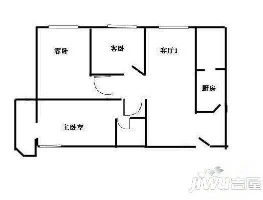 嘉澄小区3室2厅2卫85㎡户型图