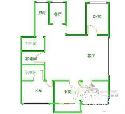 永恒商厦4室2厅2卫户型图