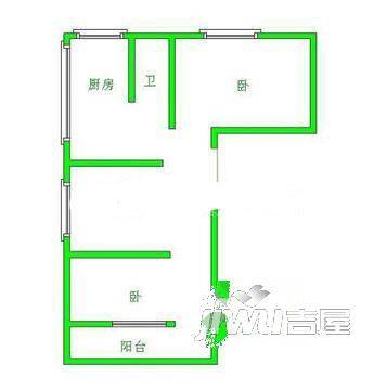 观音亭新村2室1厅1卫56㎡户型图