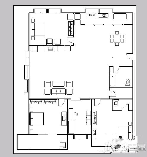 好林居3室2厅2卫121㎡户型图