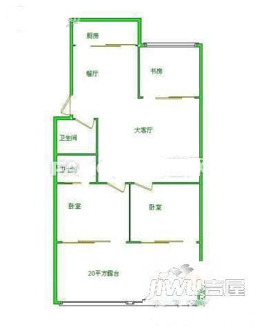 黎明荷园2室2厅1卫85㎡户型图