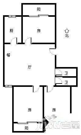 吉水苑4室2厅2卫143㎡户型图