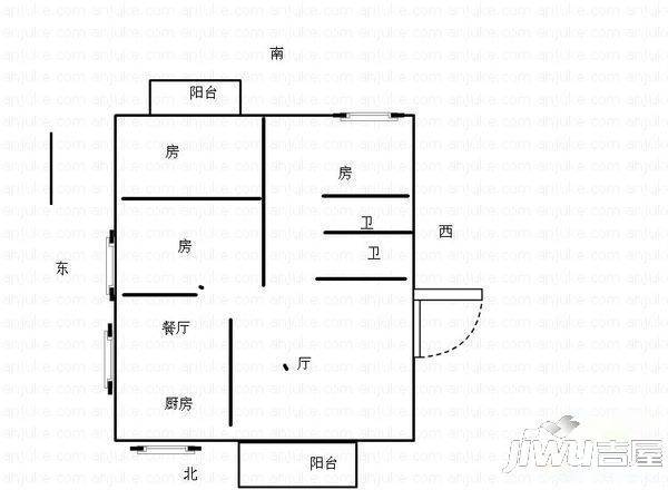 吉水苑4室2厅2卫143㎡户型图