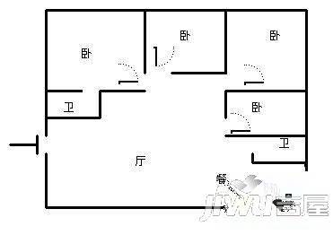 吉水苑4室2厅2卫143㎡户型图