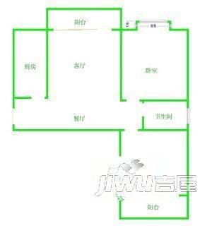 永兴楼2室1厅1卫54㎡户型图