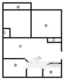 祥安花园3室2厅1卫户型图