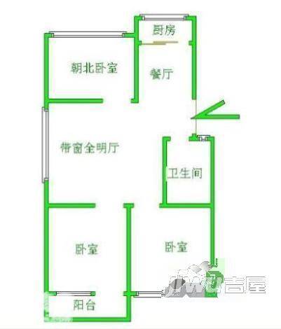 祥安花园3室2厅1卫户型图