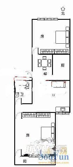 屏山新村4室2厅2卫157.8㎡户型图