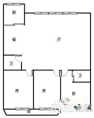 丰海花园3室2厅2卫119㎡户型图