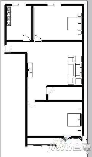 望湖新苑2室2厅1卫72㎡户型图
