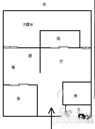 澳林大厦1室1厅1卫35㎡户型图