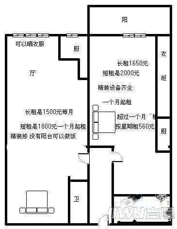 澳林大厦1室1厅1卫35㎡户型图