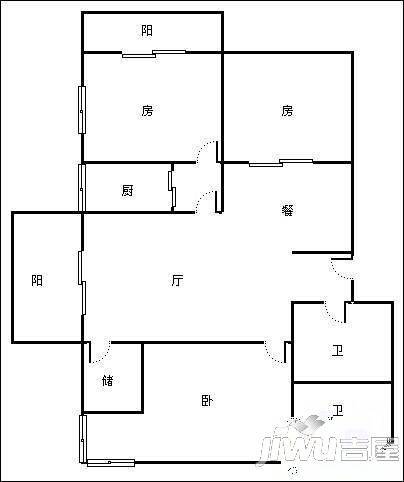 文锦佳园2室2厅1卫81㎡户型图