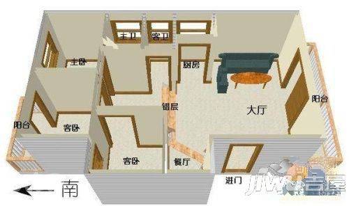 文锦佳园2室2厅1卫81㎡户型图