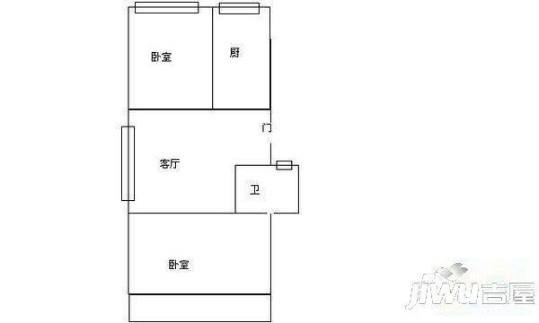 西湖新庄2室2厅1卫60㎡户型图