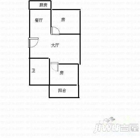 闽运公寓2室1厅1卫72㎡户型图