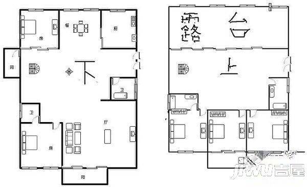 帝登花园6室3厅3卫240㎡户型图