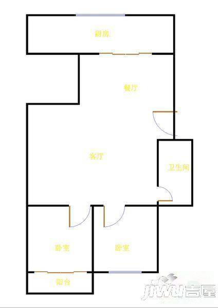 银湘浦新村3室1厅1卫90㎡户型图