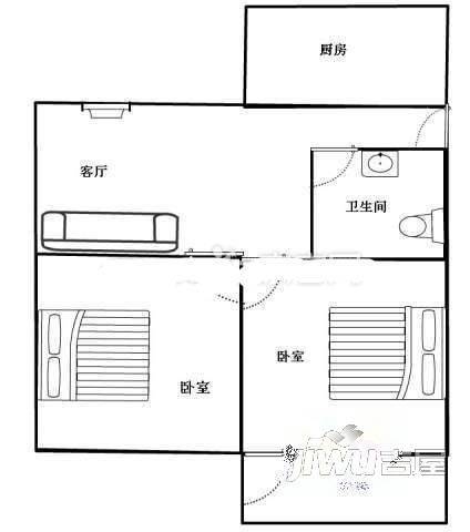 银湘浦新村3室1厅1卫90㎡户型图