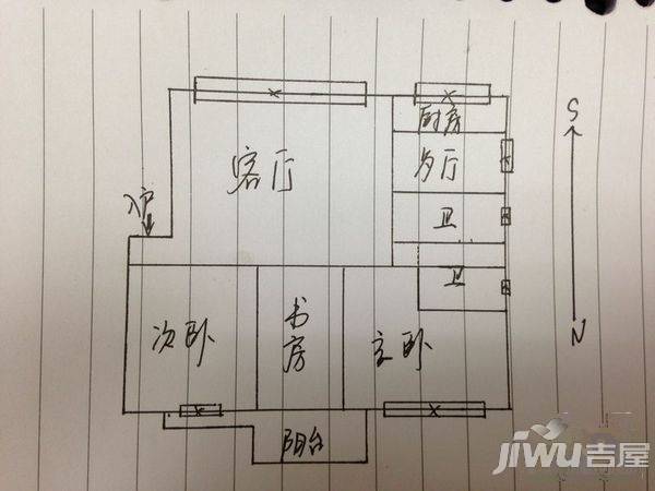 闽侯甘蔗福龙新村3室2厅2卫111㎡户型图