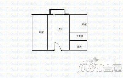 弘绘箐华园2室1厅1卫74㎡户型图