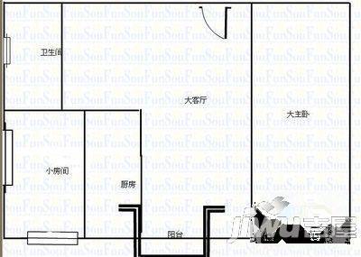 弘绘箐华园2室1厅1卫74㎡户型图