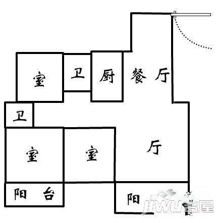 弘绘箐华园2室1厅1卫74㎡户型图