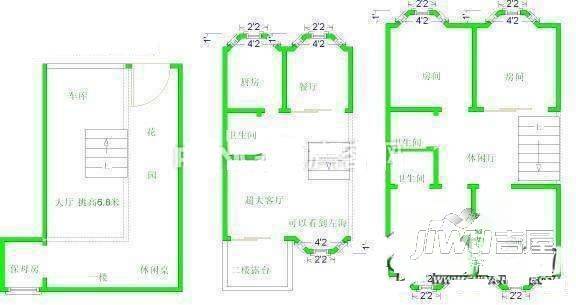 春江御园5室3厅3卫216㎡户型图