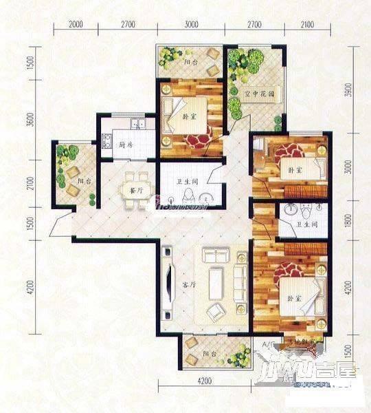 春江御园5室3厅3卫216㎡户型图