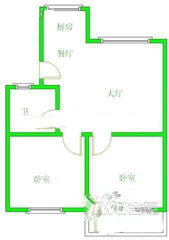 美岐新村二期2室1厅1卫户型图