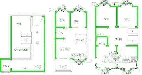 春江御园别墅4室2厅2卫210㎡户型图