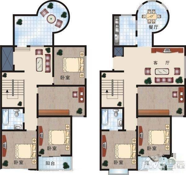 春江御园别墅4室2厅2卫210㎡户型图