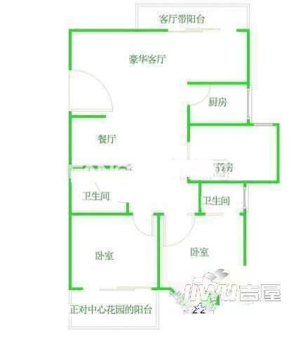 华能花园3室2厅1卫130㎡户型图