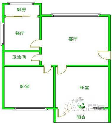 福寿新村2室1厅1卫61㎡户型图