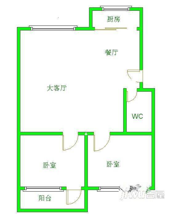 金三桥大厦2室2厅1卫户型图