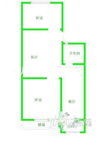 乐东公寓2室1厅1卫户型图