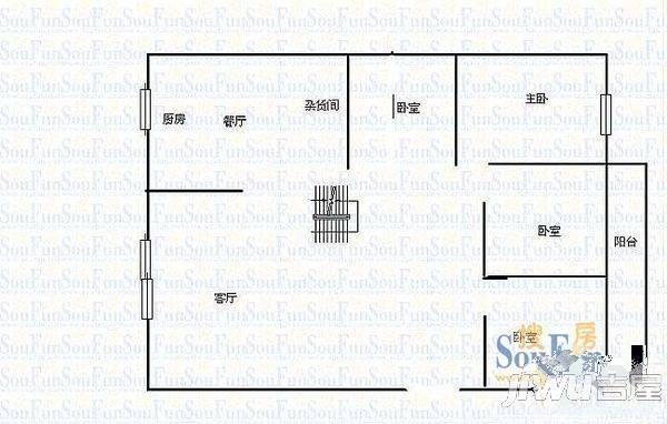 惠航大厦3室2厅2卫137㎡户型图