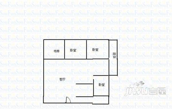 兴业楼3室2厅2卫128㎡户型图