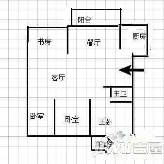 新乐花园3室2厅2卫136㎡户型图