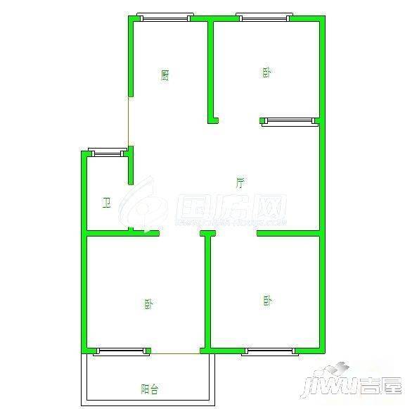 斗池新村B区3室1厅1卫81㎡户型图