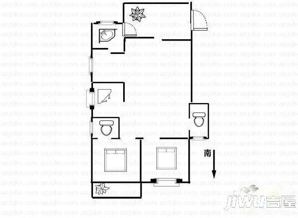 江域蓝湾3室2厅2卫129.3㎡户型图