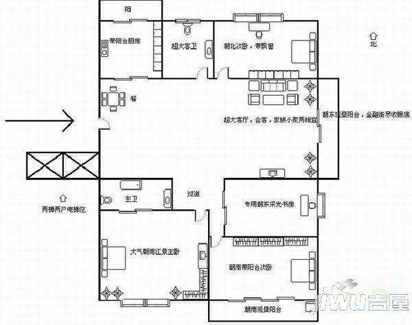 融凤江滨3室2厅2卫户型图